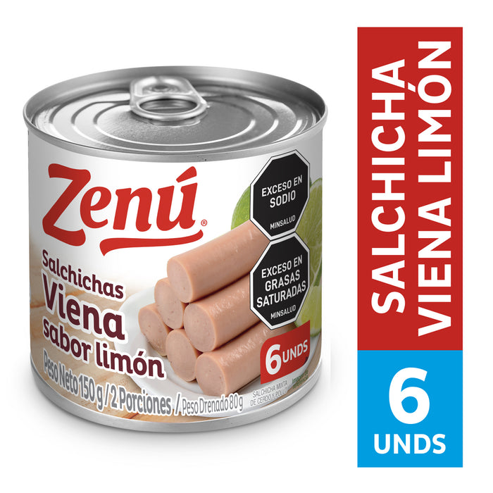 SALCHICHA VIENA ZENU 150G LIMON