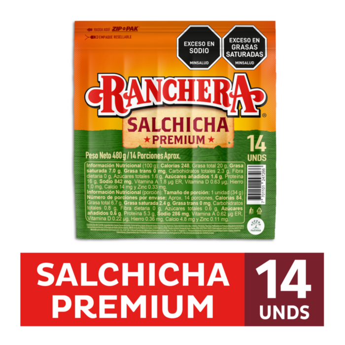 SALCHICHA RANCHERA 480G