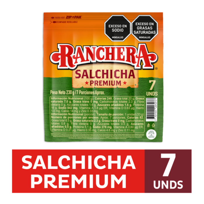 SALCHICHA 230G RANCHERA