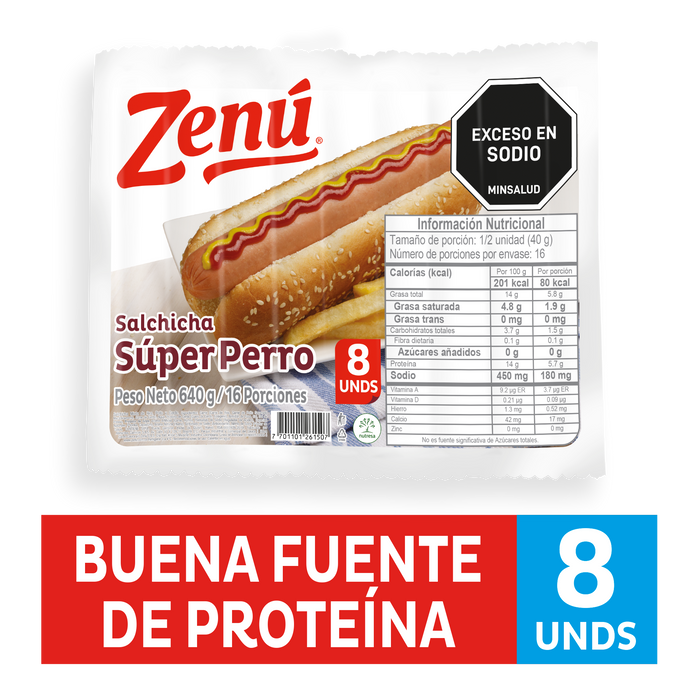 SALCHICHA SUPER PERRO ZENU 640G