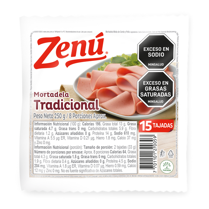 MORTADELA ZENU 250G TRADICIONAL