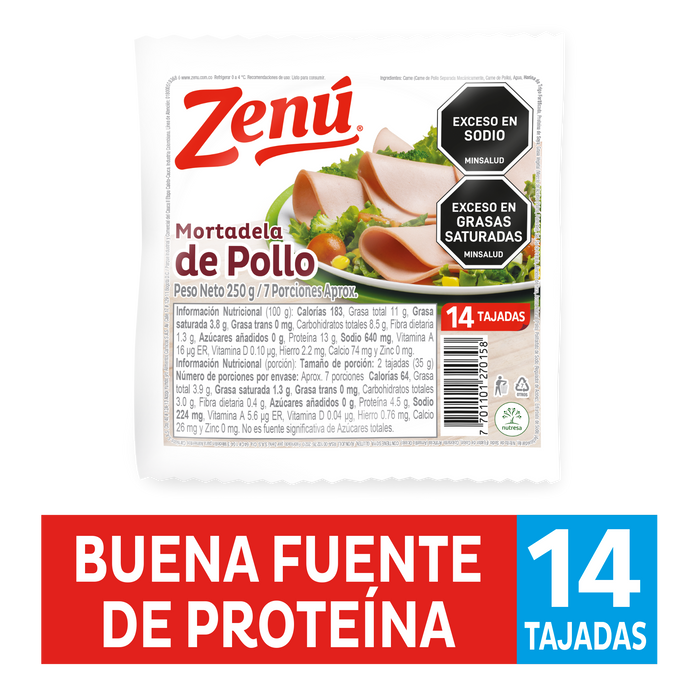 MORTADELA ZENU 13U 250G POLLO