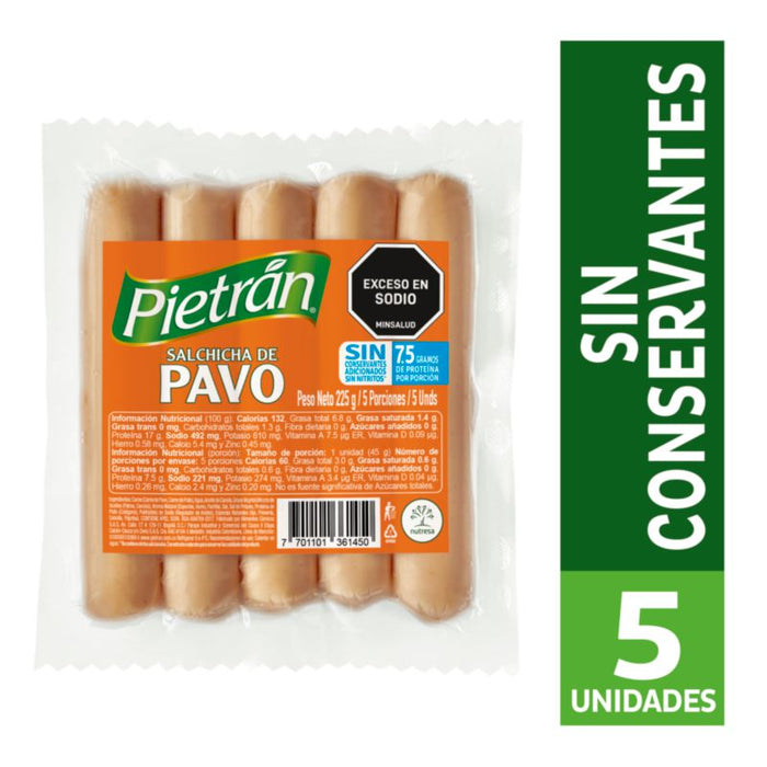 SALCHICHA PIETRAN 225G PAVO