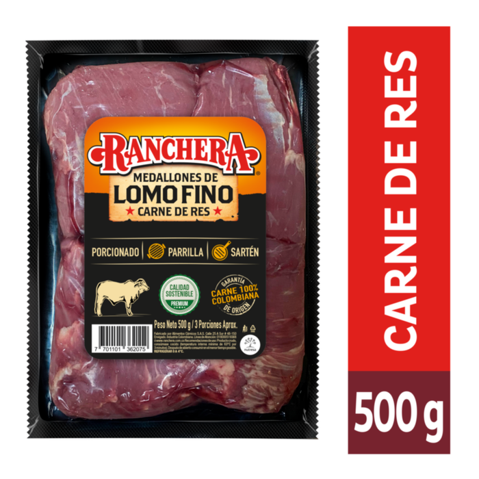 MEDALLONES DE LOMO FINO RANCHERA 500G