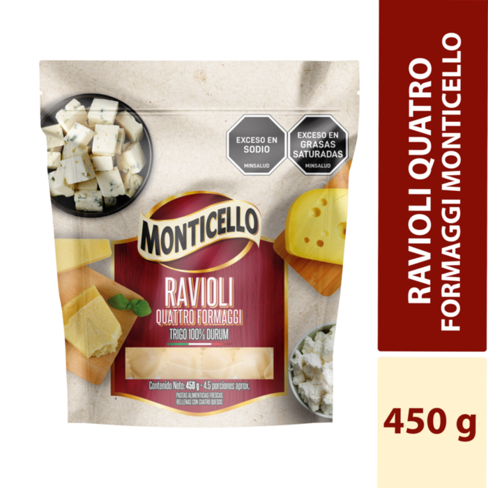 RAVIOLI QUATTRO FORMAG 450G MONTICIELLO