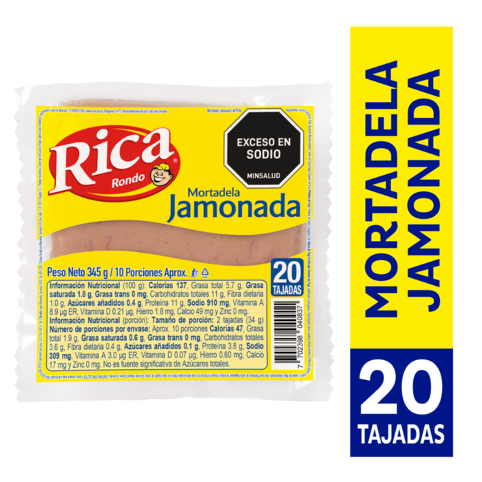 MORTADELA JAMONADA 2O TAJADAS