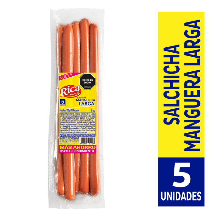 SALCHICHA RICA 5U 500G MANGUERA