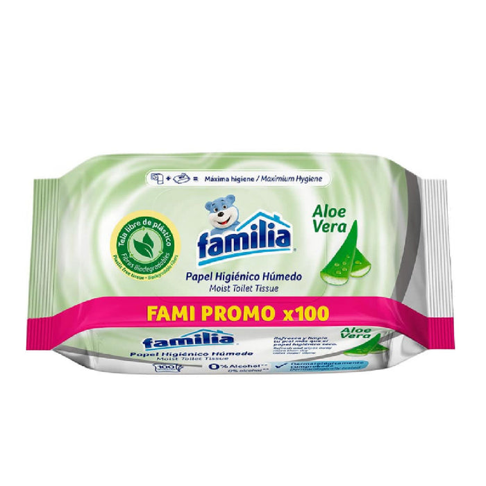 PAÑITOS HÚMEDOS FAMILIA ALOE 100U PR / ESP