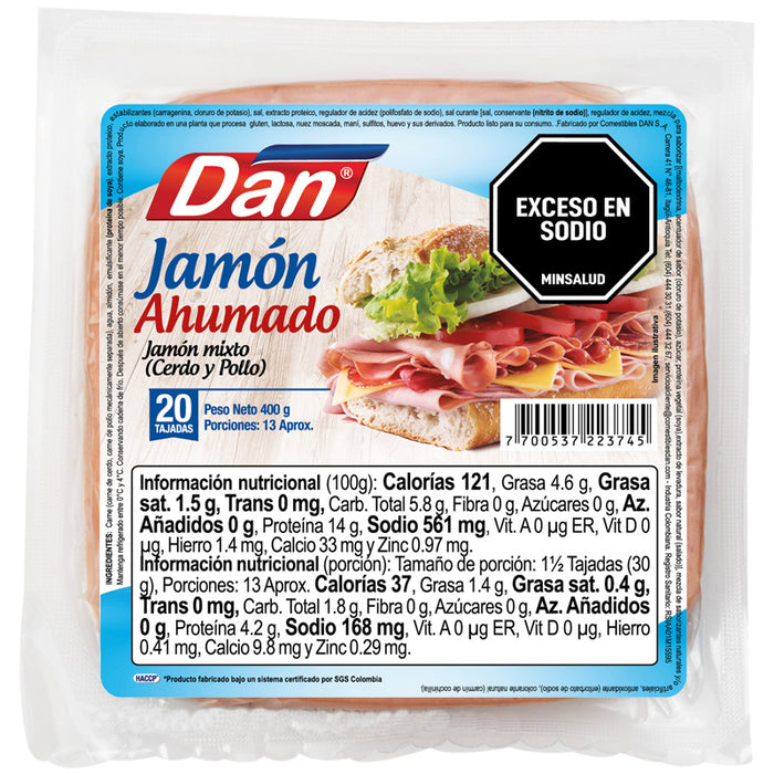 JAMON AHUMADO DAN 400G 20U