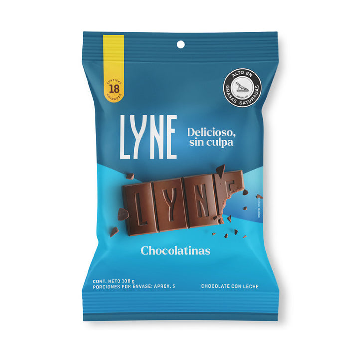 Chocolatina LYNE Leche 24plegx18unx6gr