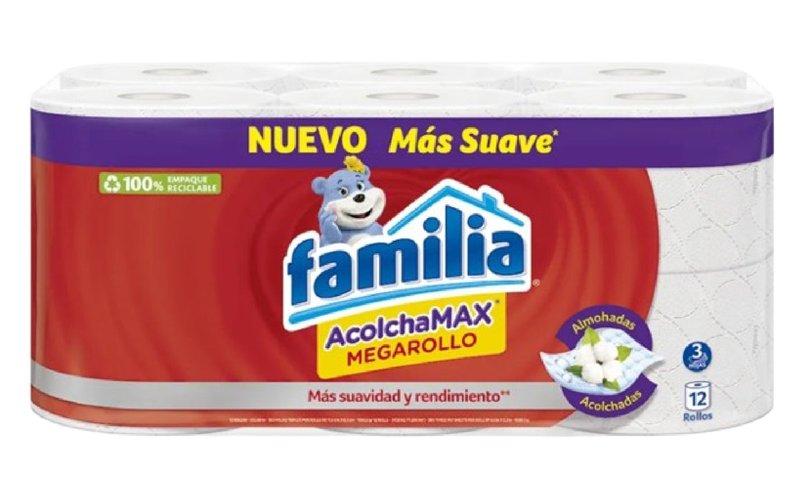 PAPEL HIGIENICO FAMILIA 12U MEGARROLLO ACOLCHAMAX