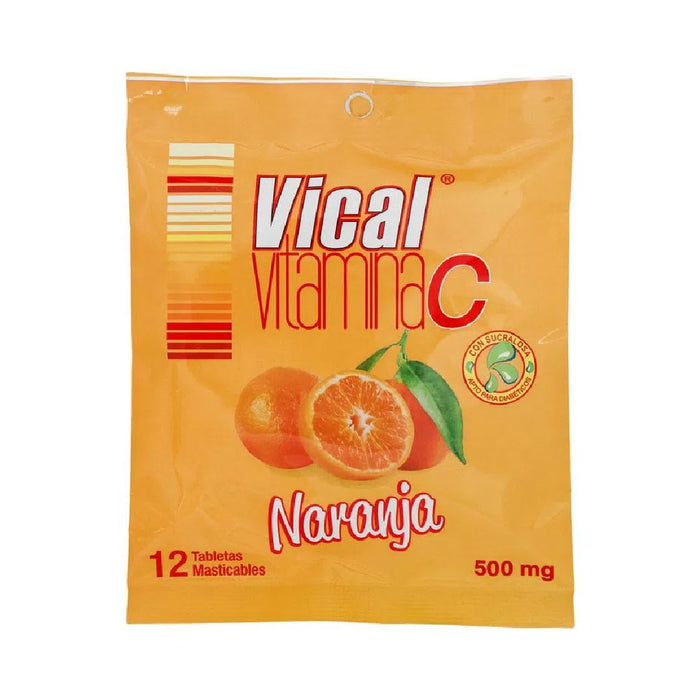 VITAMINA C VICAL 500MG 12TAB NARANJA