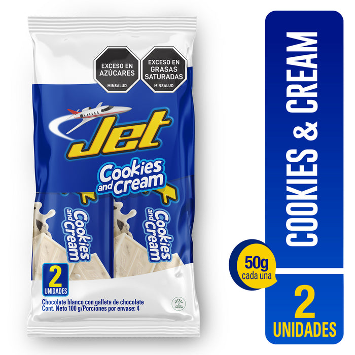 CHOCOLATINA JET 2U 1 50G COOKIES Y CREAM