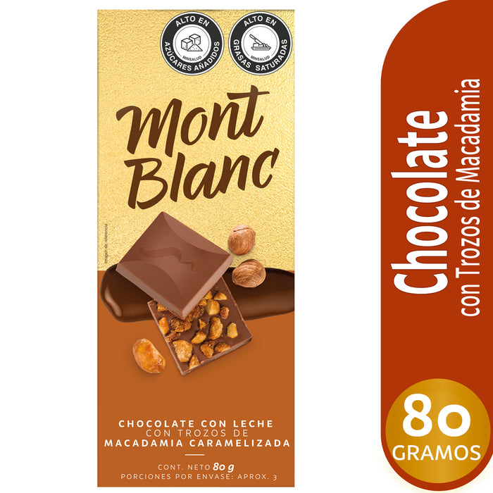 CHOCOLATINA MONTBLANC 80G LECHE MACADAMI