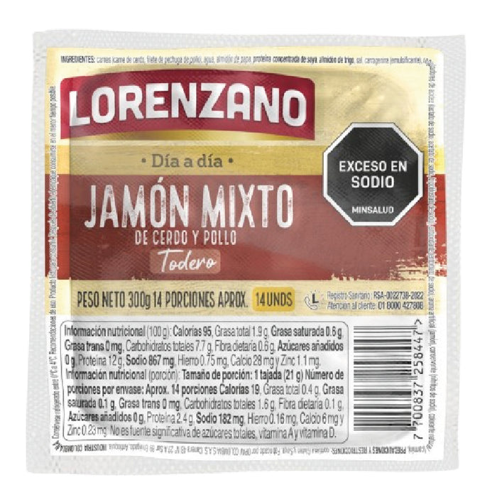 JAMON MIXTO LORENZANO 14U 300G