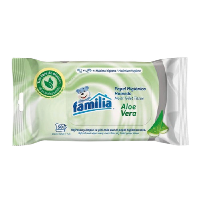 PAPEL HIG HUMEDO FAMILIA 50U ALOE VERA