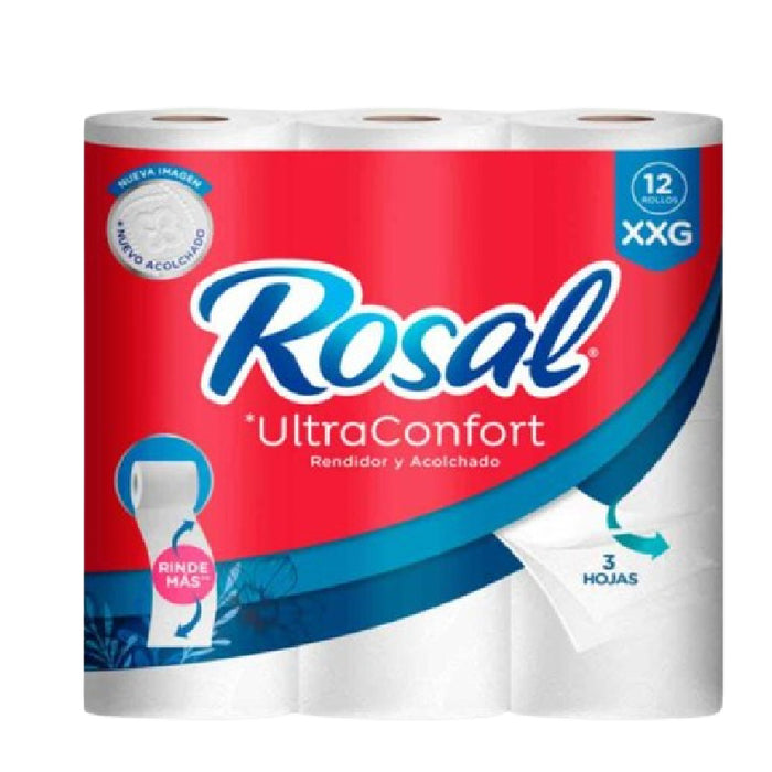 PAPEL HIG ROSAL 12U ULTRAC 3HOJAS XXG