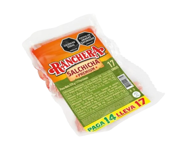 SALCHICHA RANCHERA 583G PAGA 14 LLEVA 17