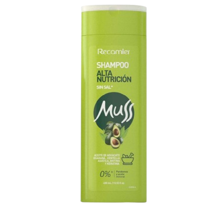 SHAMPOO MUSS NUTRICION AGUACATE 400ML SIN SAL