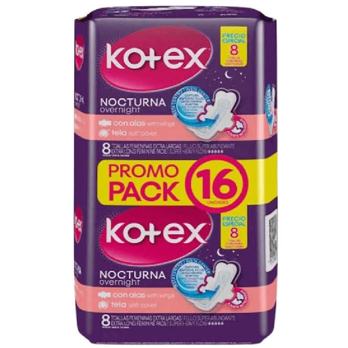 TOALLA HIG KOTEX 2PAQ 16U NOCTURNA OFERT