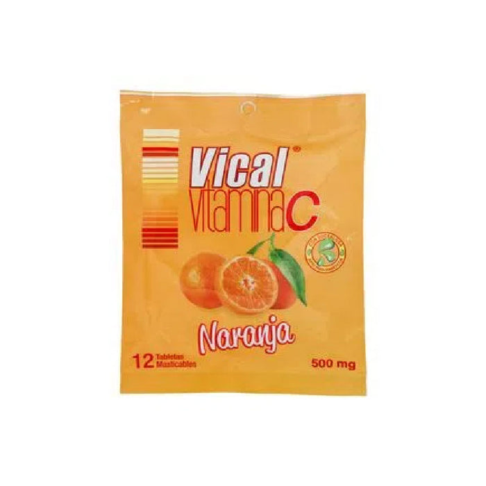 VITAMINA C VICAL 500MG 12TAB MANDARINA