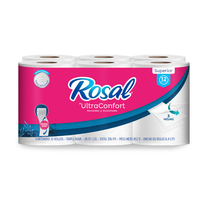 PAPEL HIGIENICO ROSAL ULTRACONFORT 12U