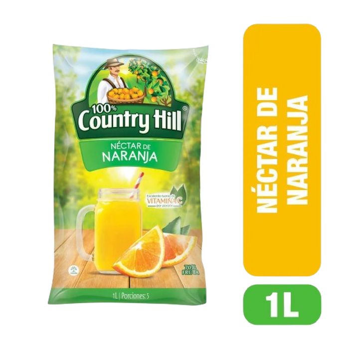 JUGO COUNTRY HILL 1000ML NARANJA BOLSA