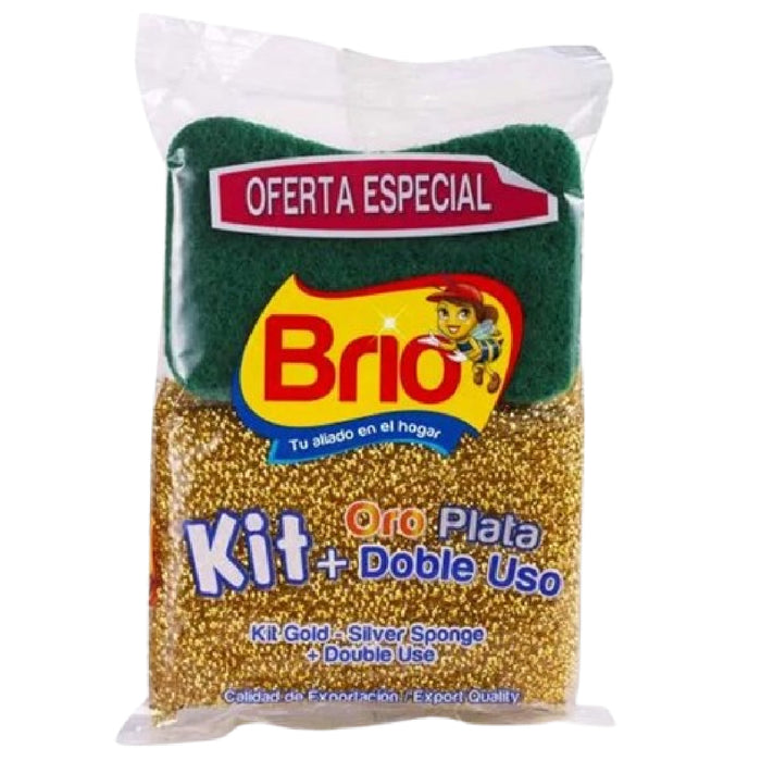 KIT ESPONJA BRIO 2U ORO PLATA