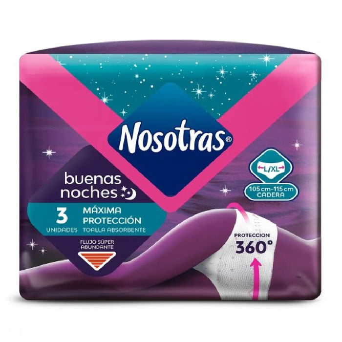 TOALLA NOSOTRAS 3U B/NOCHES TALLA L/XL