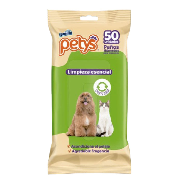 PAÑITOS HUMEDOS PETYS 50U ESENCIAL