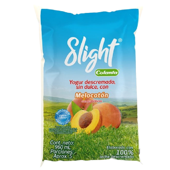 YOGURT COLANTA 960ML SLIGHT BOLSA MELOCO