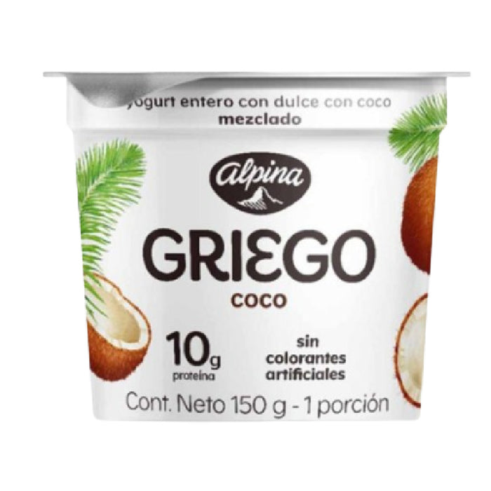 YOGURT GRIEGO ALPINA 150G COCO SABORIZAD