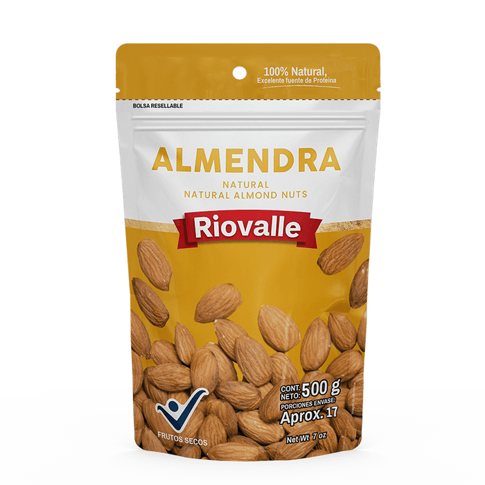 ALMENDRA NATURAL 500G RIOVALLE