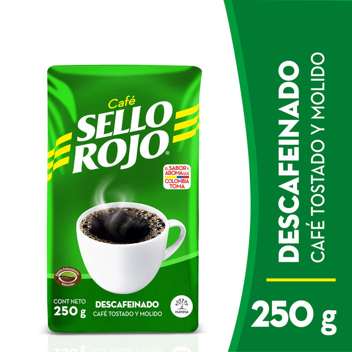 CAFÉ SELLO ROJO 250G DESCAFEINADO